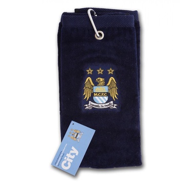 TimeForGolf - Premier League ručník Tri Fold MANCHESTER CITY černo žlutý